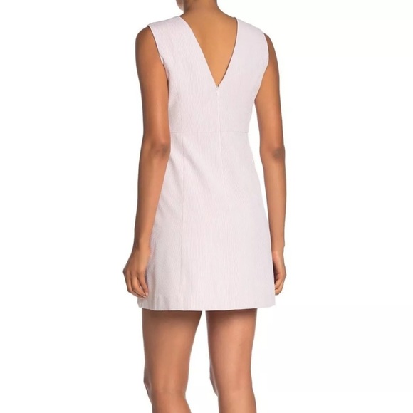 Milly Slim Shift Pinstripe Italian Fabric Seersucker Dress in Pink- NEW - Size 6 - Picture 2 of 10